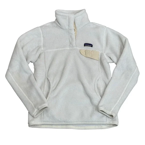 Patagonia Re-Tool Snap-T Pullover Fleece White Raw Linen Women's Small - Picture 1 of 8